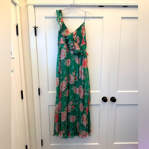 Mac Duggal Dresses & Skirts - Mac Duggal Green and Pink Floral Maxi Dress